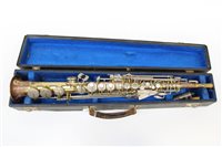 Lot 3788 - Vintage Trafford soprano saxophone, cased