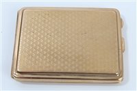 Lot 3321 - Art Deco gold (9ct) matchbook case with engine-...