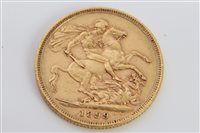 Lot 3324 - Victorian gold Sovereign - 1899