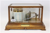 Lot 3518 - Edwardian barograph in an oak case with...