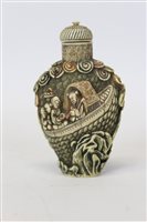 Lot 3588 - 19th century Chinese carved ivory snuff bottle...