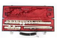 Lot 3786 - Yamaha silvered flute model no. YFL 225S, cased