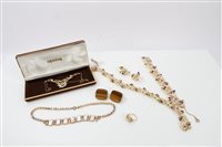 Lot 3334 - Group vintage costume jewellery including gold...