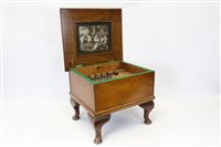 Lot 3506 - Early 20th century polyphon in an oak veneered...