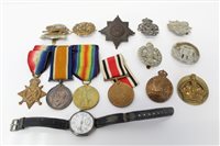 Lot 3685 - First World War trio Medalss, named to Private...