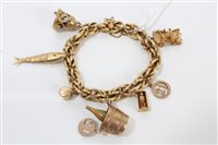 Lot 3295 - Yellow metal (stamped 750) fancy link bracelet...