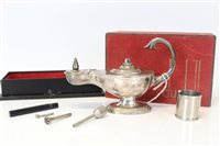 Lot 3573 - Dunhill silver plated table lighter in the...