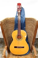 Lot 3790 - Six string acoustic guitar by Lorenzo, soft case