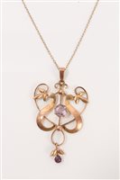 Lot 3277 - Edwardian Art Nouveau rose gold (9ct) and...