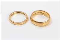 Lot 3280 - Two gold (22ct) wedding rings