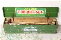 Lot 3612 - Jaques croquet set with metal bound mallets,...