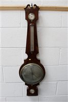 Lot 3628 - 19th century banjo barometer with 11 inch...