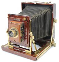 Lot 3635 - Nationa Camerasera Company mahogany and brass...