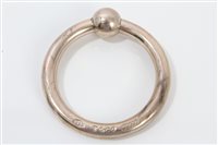 Lot 3285 - Tiffany & Co. silver single hoop baby rattle /...