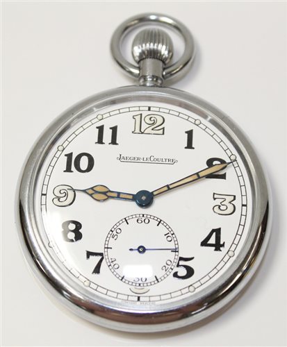 Lot 3286 - Jaeger-LeCoultre military pocket watch with...