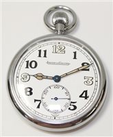 Lot 3286 - Jaeger-LeCoultre military pocket watch with...