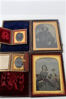 Lot 3657 - Four 19th century ambrotype portraits with...