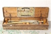 Lot 3611 - Universal croquet set with mallets, hoops and...