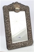 Lot 3640 - George V silver mounted dressing table mirror...