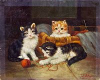 Lot 1119 - Julius Adam II (1852 - 1913), oil on panel -...