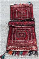 Lot 1510 - North African carved bag - concentric square...