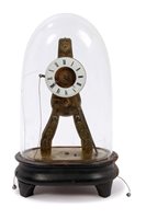 Lot 1521 - 19th century French skeleton-type alarm Clocks...