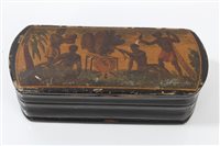 Lot 802 - Early 19th century papier mâché snuff box of...