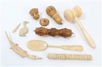 Lot 805 - Collection of carved horn, bone and ivory...