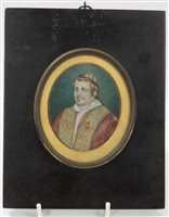 Lot 809 - 19th century Continental miniature watercolour...