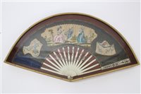 Lot 836 - 18th century Continental bone and ivory fan...