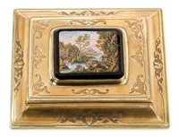 Lot 842 - 19th century Italian micromosaic and brass...