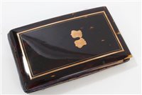 Lot 854 - Mid-19th century gold inlaid tortoiseshell...