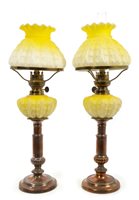 Lot 857 - Good pair of Victorian opaque glass and Old...