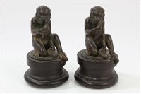 Lot 858 - Pair of 19th century gilt bronze monkey...