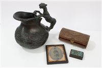 Lot 860 - 19th century leather cased travelling writing...