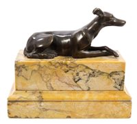 Lot 898 - Antique bronze sculpture of a reclining...