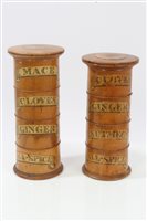 Lot 901 - Two 19th century turned sycamore sPicturese...