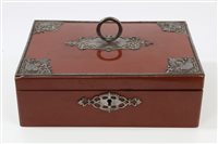 Lot 908 - 19th century Continental red lacquer and cut...