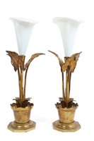 Lot 909 - Pair of late 19th century gilt metal epergnes...