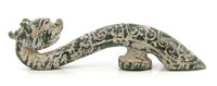 Lot 925 - Chinese carved jade buckle of arched form,...