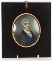 Lot 945 - English School, circa 1820, miniature portrait...