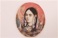 Lot 949 - Indian School, 19th century, gouache portrait...