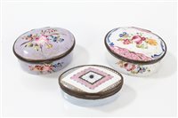 Lot 964 - Three 18th century Staffordshire enamel patch...