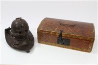 Lot 980 - 19th century steel inkwell in the form of a...