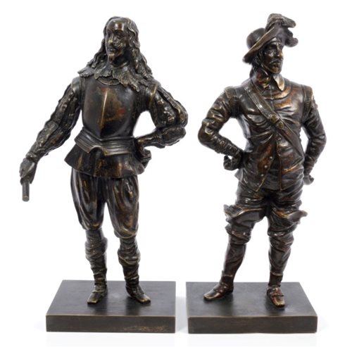 Lot 983 - Pair 19th century bronze figures of King...