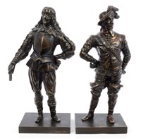 Lot 983 - Pair 19th century bronze figures of King...