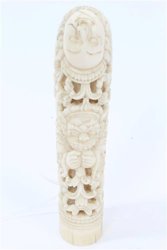 Lot 985 - 19th century Indonesian carved ivory knife...