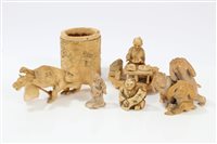 Lot 989 - Late 19th century Japanese carved ivory figure...