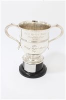 Lot 1003 - 1920s silver two-handled trophy, engraved -...