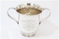 Lot 1006 - Late Victorian silver two-handled trophy,...